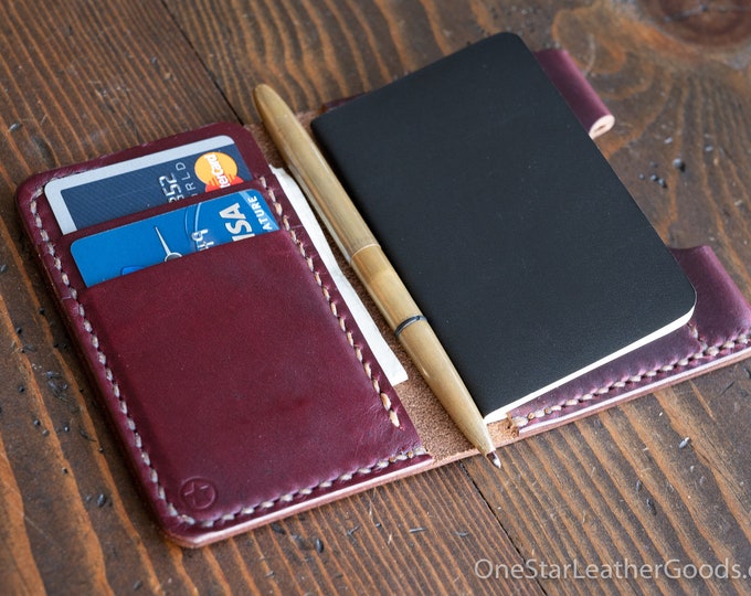 Micro notebook wallet "Park Sloper Junior" for Fisher Space Pen “Bullet” pen - Horween Chromexcel leather - burgundy #8