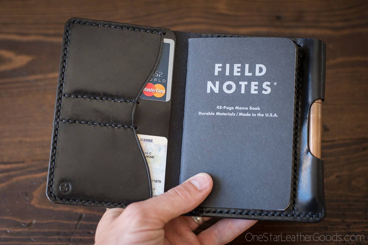 Field Notes wallet with pen sleeve Park Sloper Senior w/ back pockets