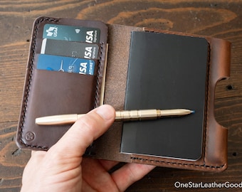 Small A7 notebook/wallet/pen, "Park Sloper Medium" - brown Horween Chromexcel leather (PSM)