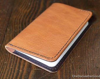 Field Notes wallet w/o pen sleeve "Park Sloper Senior No Pen” - tumbled tan harness leather (SSNP)