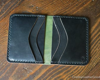 The Six Pocket Horizontal leather wallet - Horween shell cordovan, black