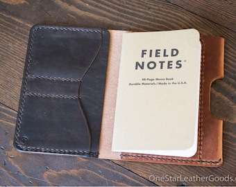 Field Notes wallet with pen sleeve "Park Sloper Senior" - Horween chestnut Dublin / espresso (PSS)