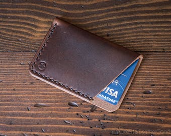 The Minimalist: micro card wallet - brown Horween Dublin