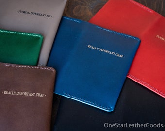 Field Notes wrap cover - blank or with optional printing - Buttero leather - assorted colors