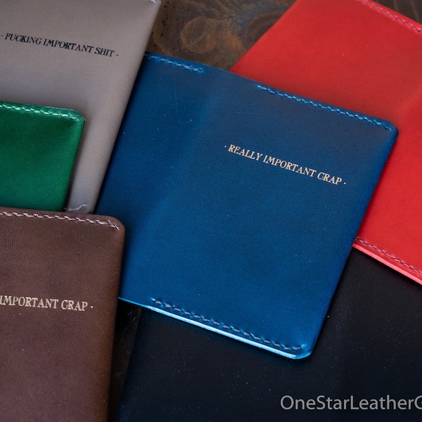Field Notes wrap cover in Buttero leather with optional printing - assorted colors