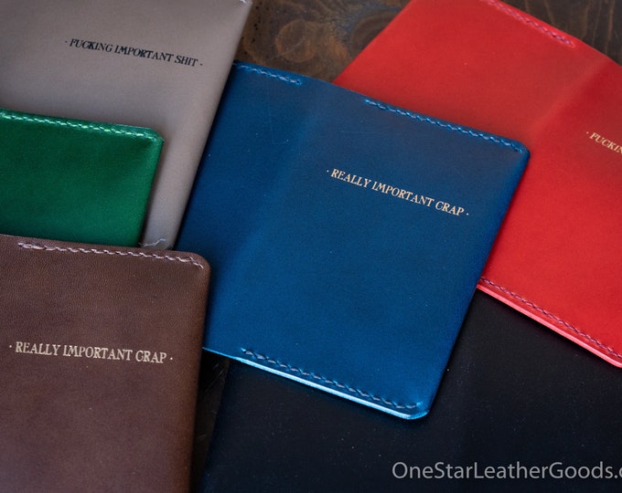 Field Notes wrap cover in Buttero leather with optional printing - assorted colors