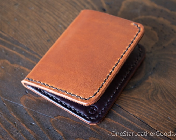 The Six Pocket Horizontal leather wallet, Horween leather - chestnut Dublin / brown