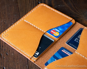 5 Pocket Slim wallet - tan bridle leather