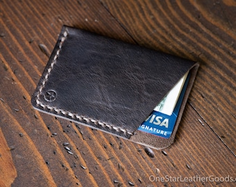 The Minimalist: micro card wallet - Horween espresso leather
