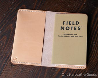 Field Notes wrap cover in Buttero leather - natural