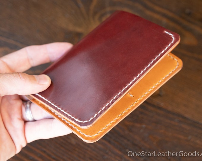 5 Pocket Slim wallet - color #4 Horween shell cordovan / tan bridle leather