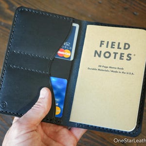 Billetera Field Notes sin funda para bolígrafo "Park Sloper Senior No Pen" - Horween Chromexcel negro / Buttero negro (SSNP)