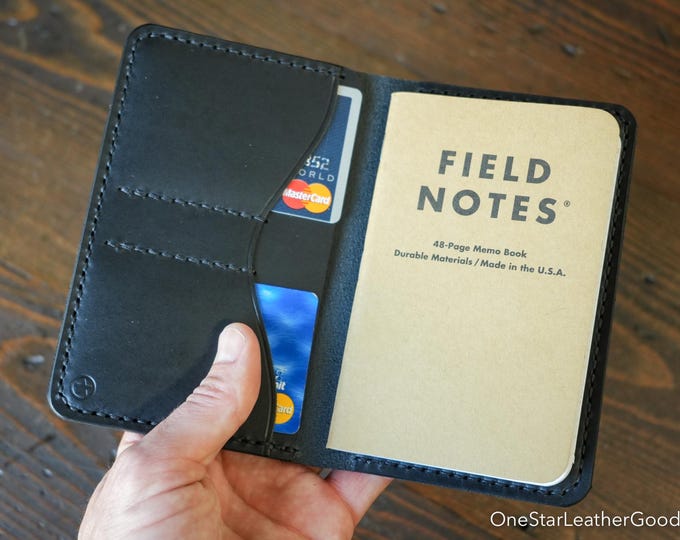 Field Notes wallet w/o pen sleeve "Park Sloper Senior No Pen” - black Horween Chromexcel / black Buttero (SSNP)