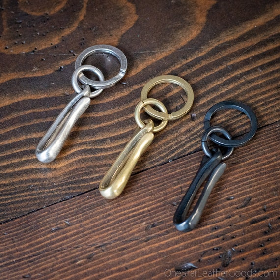 Key Ring and Pocket Hook, Japanese Made Brass, Matte Nickel, Black -   Ireland