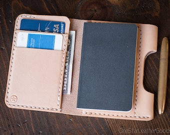 Micro notebook wallet "Park Sloper Junior" for Fisher Space Pen “Bullet” pen - natural Buttero leather