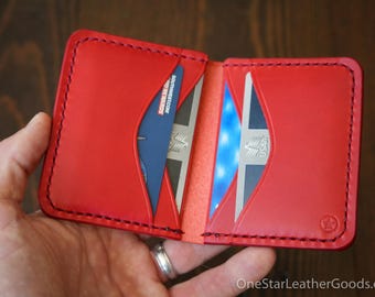The Six Pocket Horizontal leather wallet - Buttero leather, red