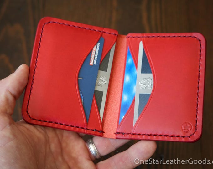 The Six Pocket Horizontal leather wallet - Buttero leather, red