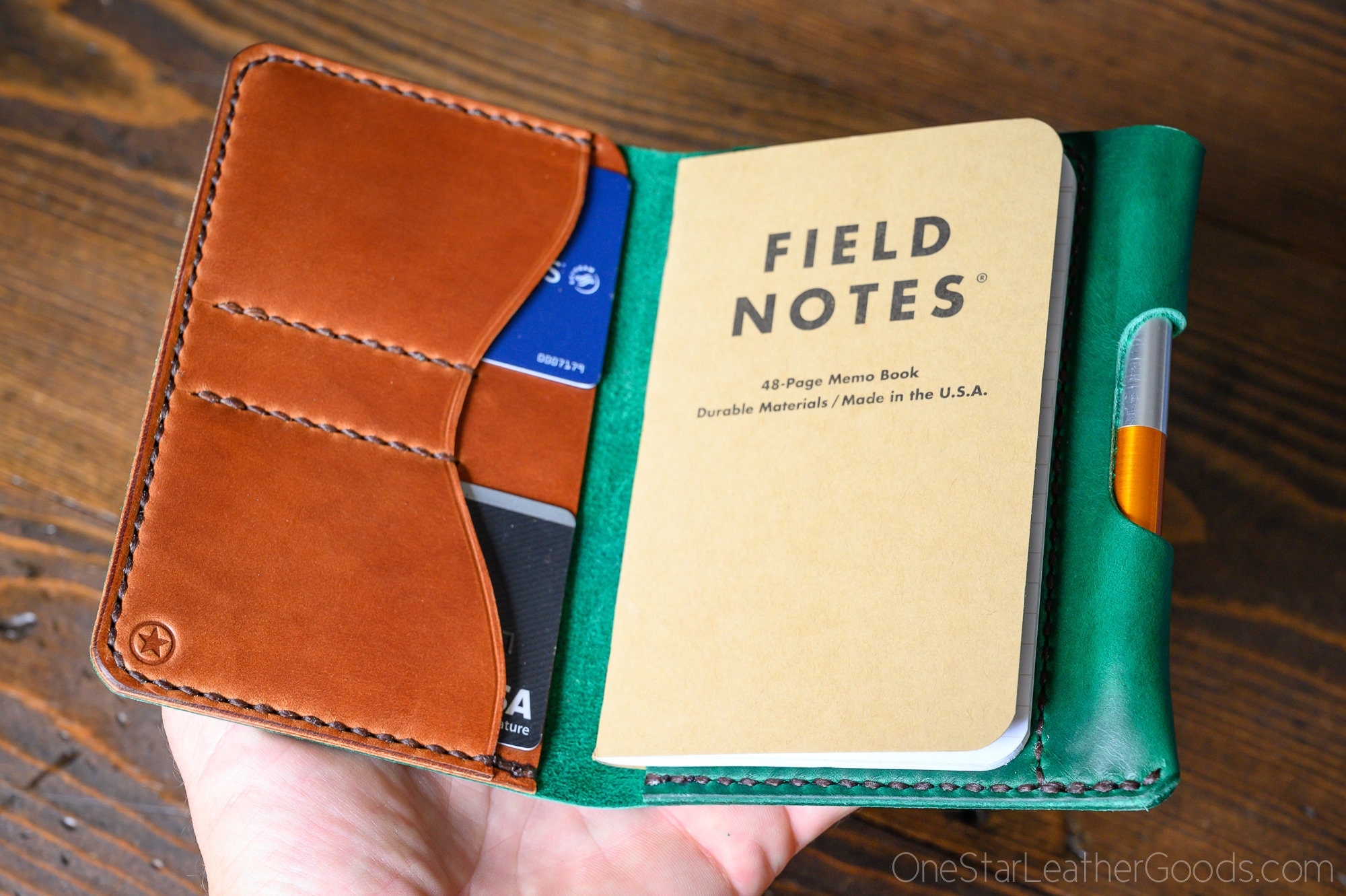 Field Notes wallet with pen sleeve Park Sloper Senior Horween ...