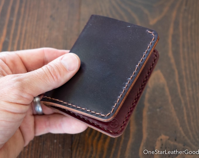6 Pocket Horizontal wallet, Horween shell cordovan + chromexcel leather - burgundy #8