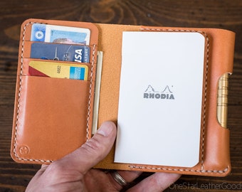 Notebook/wallet/pen, "Park Sloper Medium" - tan bridle leather (PSM)