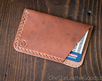 The Minimalist: micro card wallet - Horween Dublin leather - chestnut