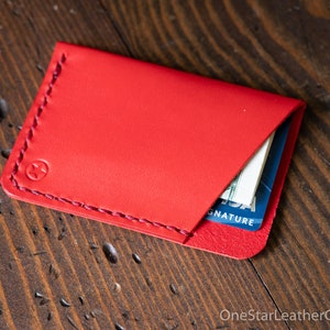 The Minimalist: micro card wallet - red Buttero leather