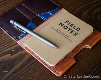 Field Notes wallet with pen sleeve "Park Sloper Senior" - Horween chestnut Dublin / espresso (PSS)