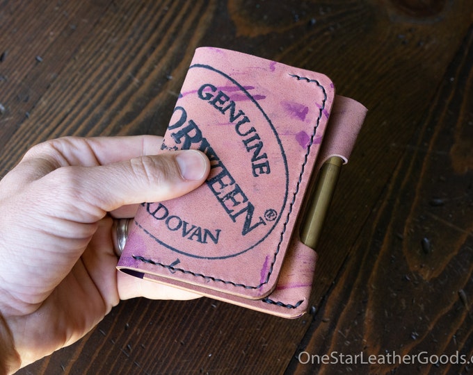 Micro notebook wallet "Park Sloper Junior" for Fisher Space Pen “Bullet” pen - inside-out UV shell cordovan / black