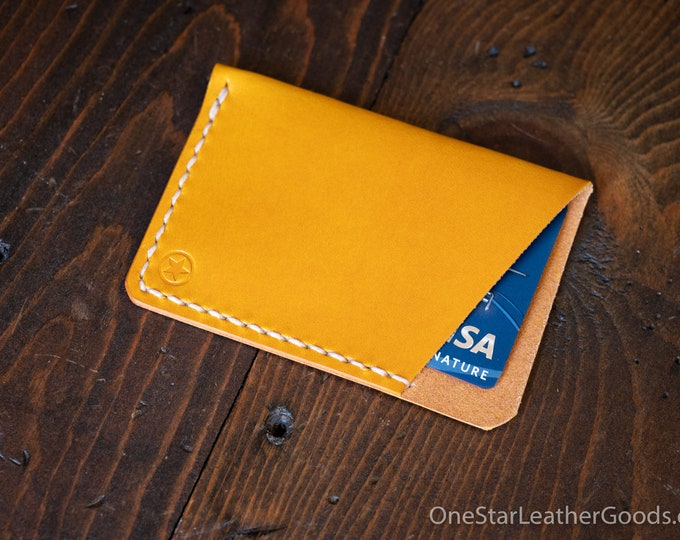 Slim Card Holder, custom leather wallet — Correa Creative LLC