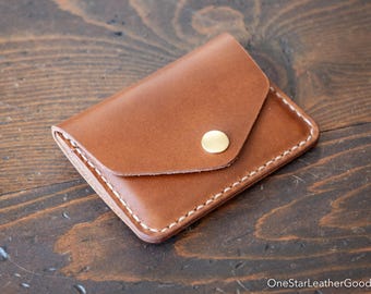 The Snap, three pocket wallet - whiskey Buttero leather