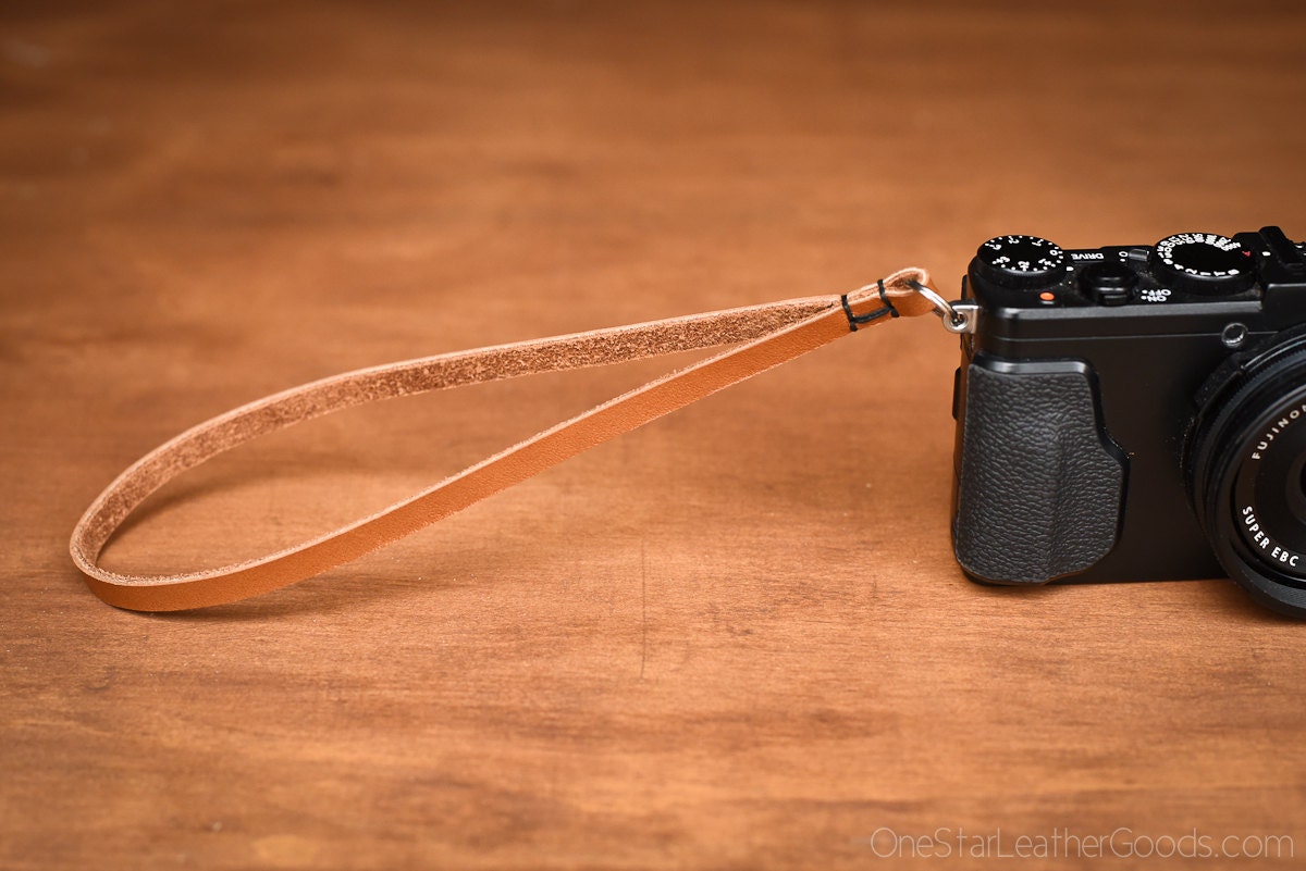 Camera Hand Strap for small cameras tan Horween latigo