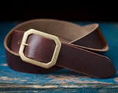 Custom sized belt - Horween Chromexcel leather - center bar buckle - brown