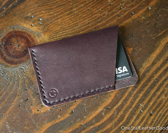 The Minimalist: micro card wallet - brown bridle leather