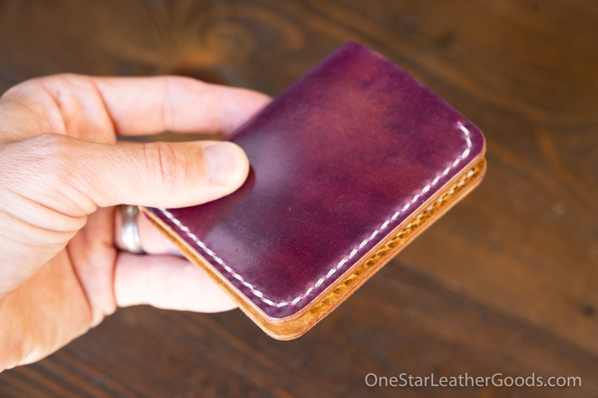 Marbled Shell Cordovan Leather Wallet