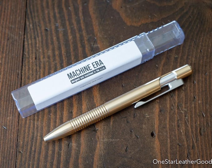 Pen add-on - Machine Era Field Pen - Bolt, solid brass (for Park Sloper Senior notebook / wallets)