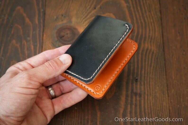 The Six Pocket Horizontal Leather Wallet Black Horween Shell Cordovan