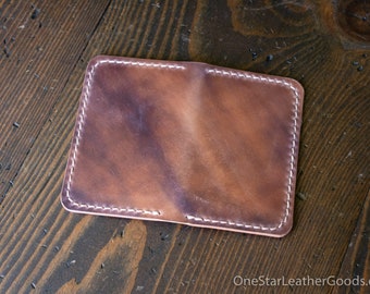 Two Pocket Card Wallet - Horween shell cordovan, marbled #8 / #8