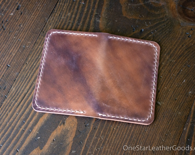 Two Pocket Card Wallet - Horween shell cordovan, marbled #8 / #8