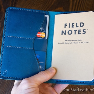 Cartera Field Notes sin funda para bolígrafo "Park Sloper Senior No Pen” - cuero Buttero azul marino (SSNP)