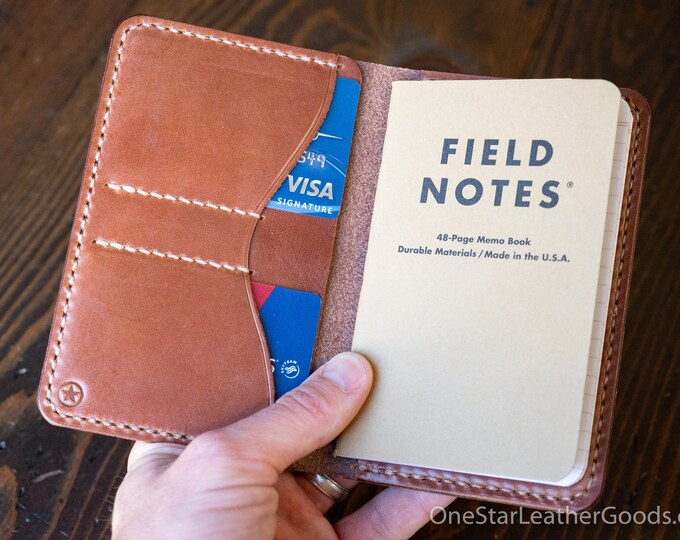 Notebook wallet "Park Sloper No Pen," fits Field Notes and other notebooks - chestnut harness leather (SSNP)