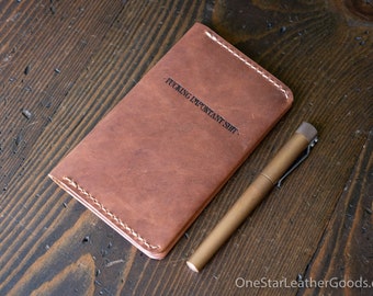 Field Notes wrap cover, black "FIS" edition - Horween Dublin leather, chestnut