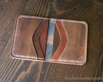 6 Pocket Horizontal Leather Wallet - Horween shell cordovan, marbled / various