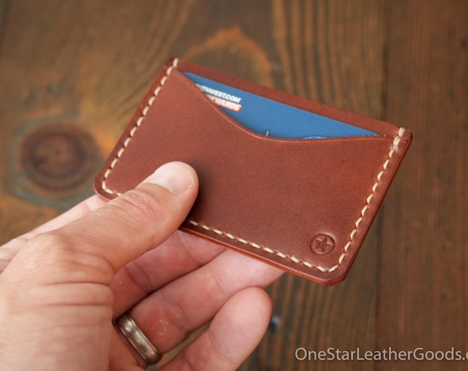 Three Pocket Flat Wallet - chestnut Buttero leather