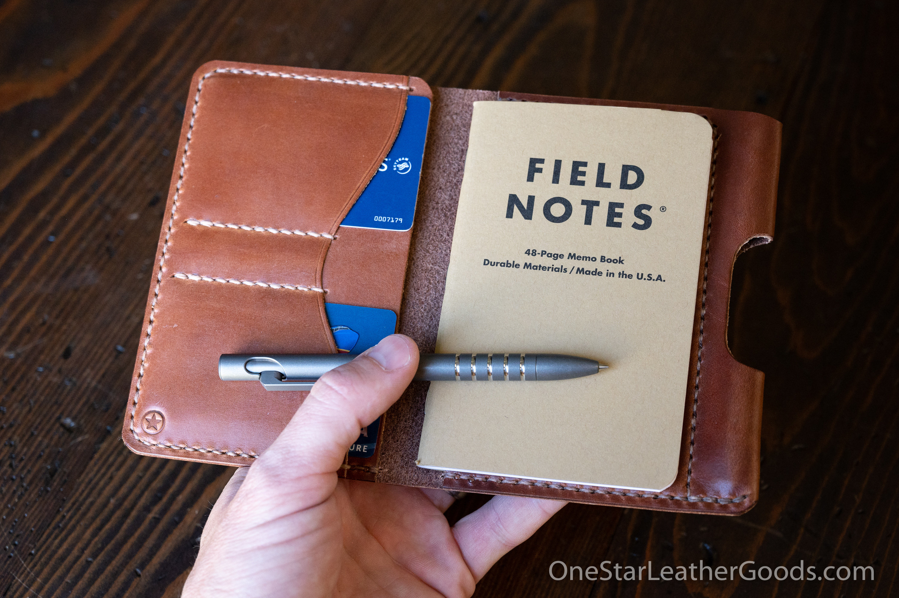 Feild Note Wallet Field Notes wallet with pen sleeve Park Sloper Senior - chestnut ...