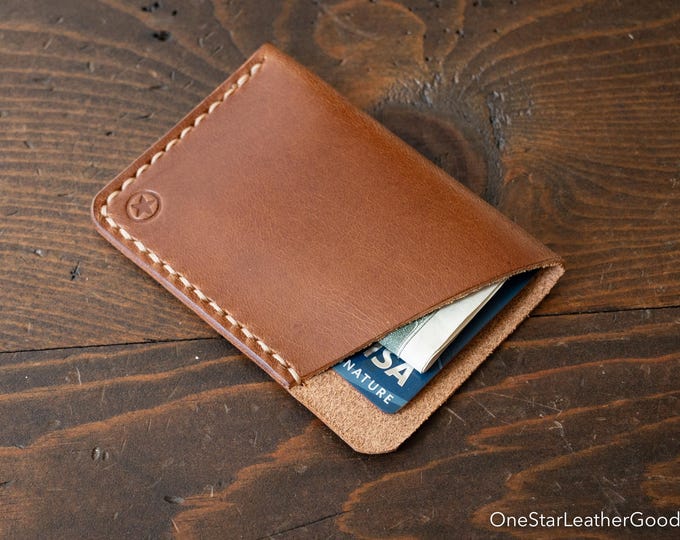 The Minimalist: micro card wallet - whiskey Buttero leather