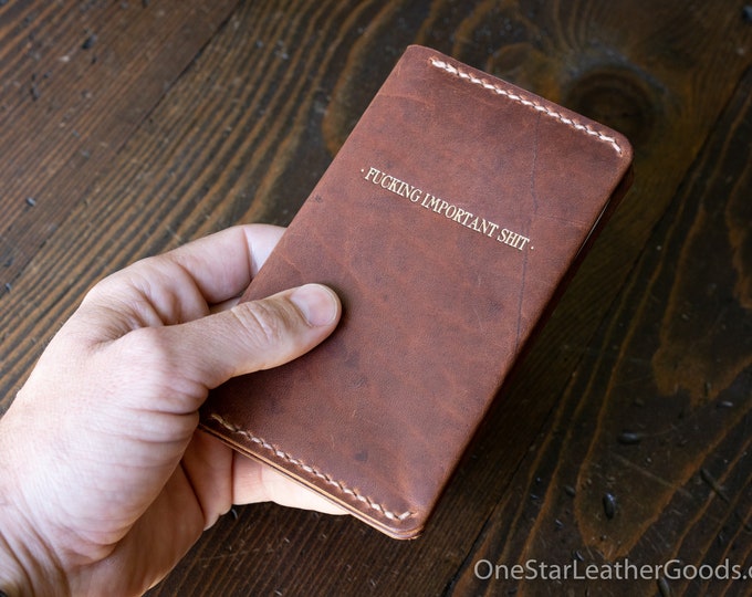 Field Notes wrap cover, gold "FIS" edition - Horween Dublin leather, chestnut
