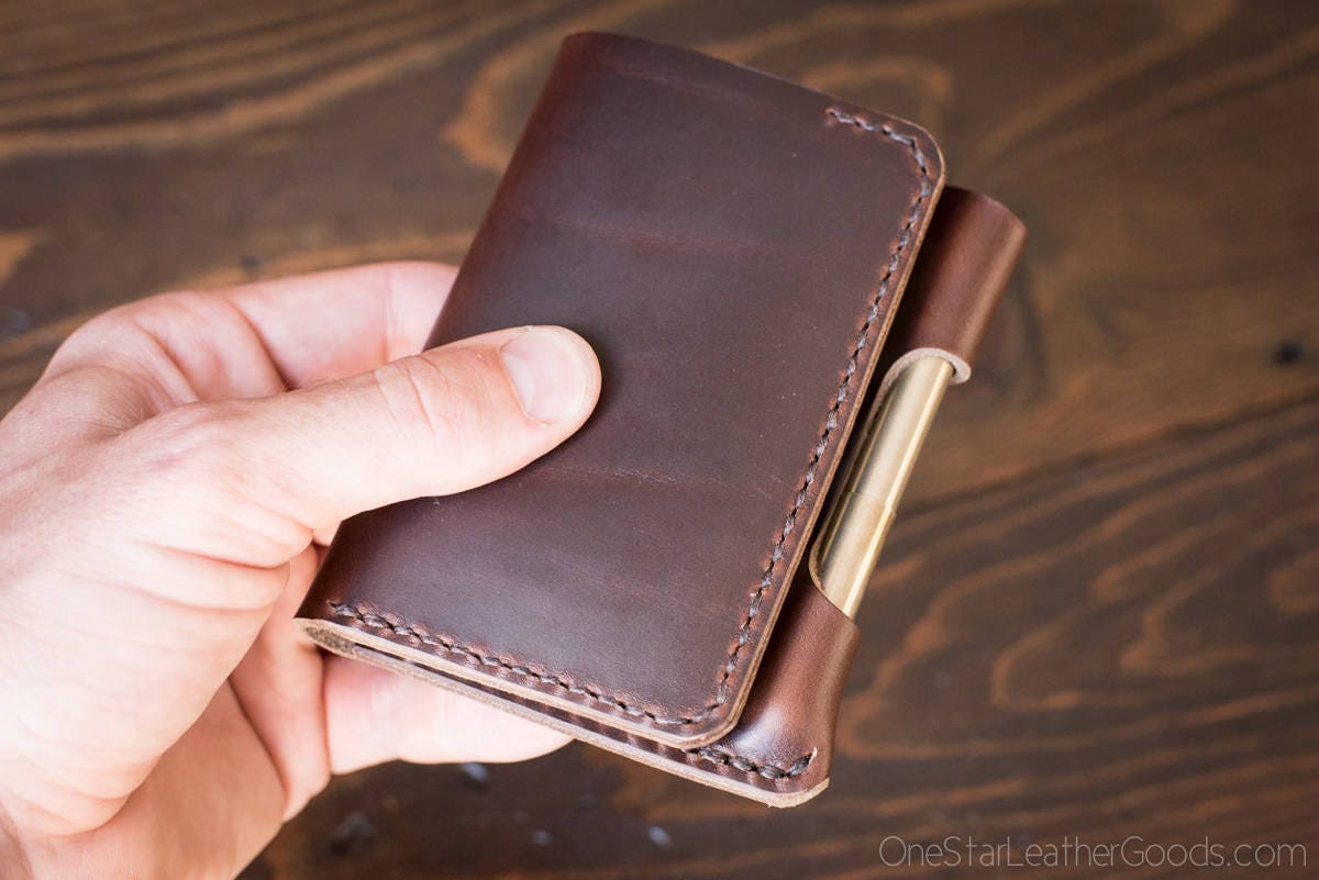 Small notebook wallet Park Sloper Junior fits Fisher Space Pen Bullet