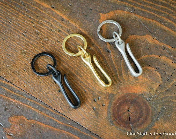 Key ring and pocket hook - brass, matte nickel, black