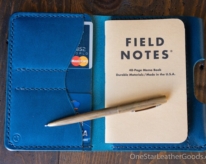 Field Notes wallet with pen sleeve "Park Sloper Senior" - navy Buttero leather (PSS)