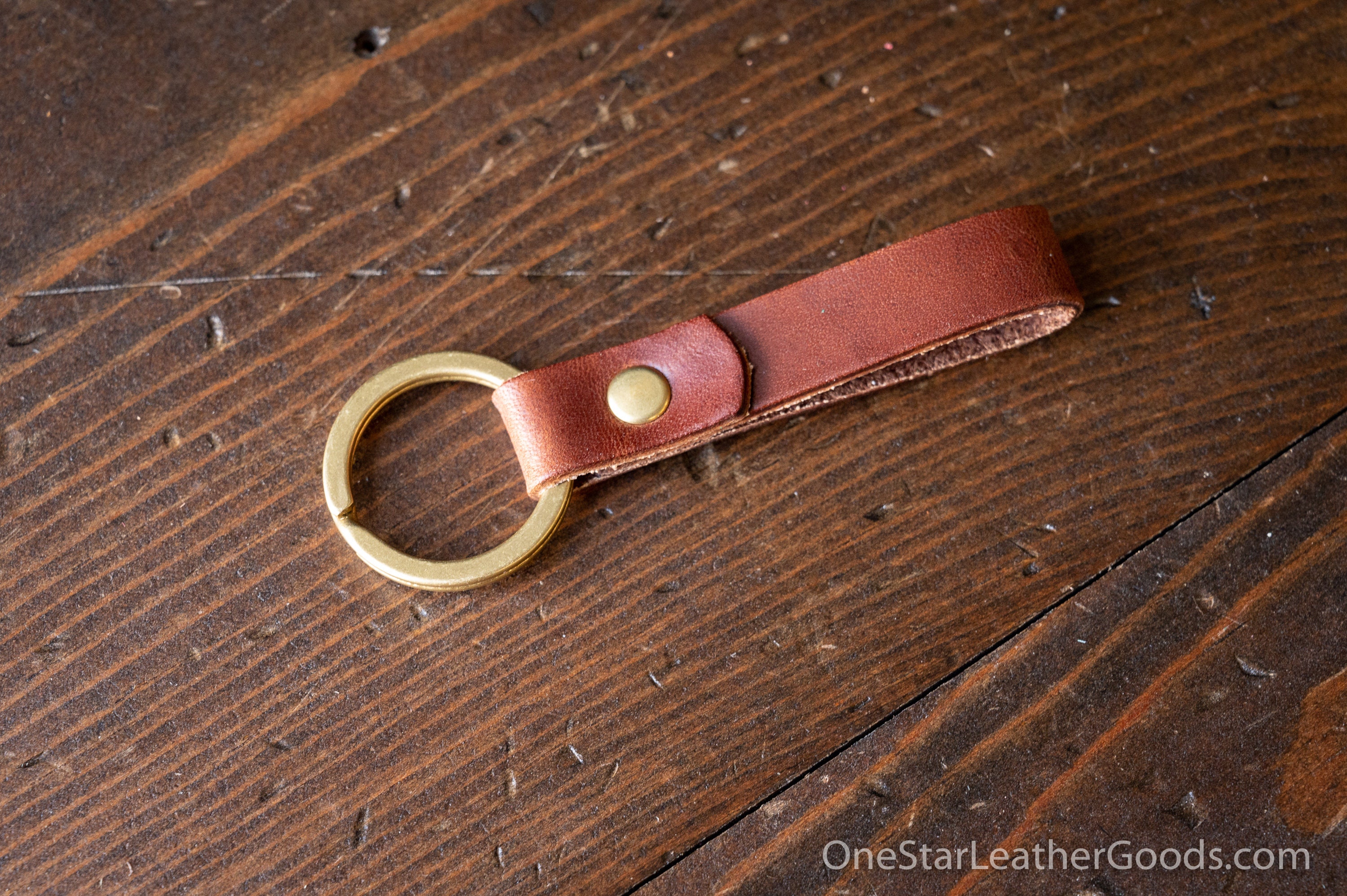 Leather Key Fob | Artifact | Handmade in Omaha, Ne Brown